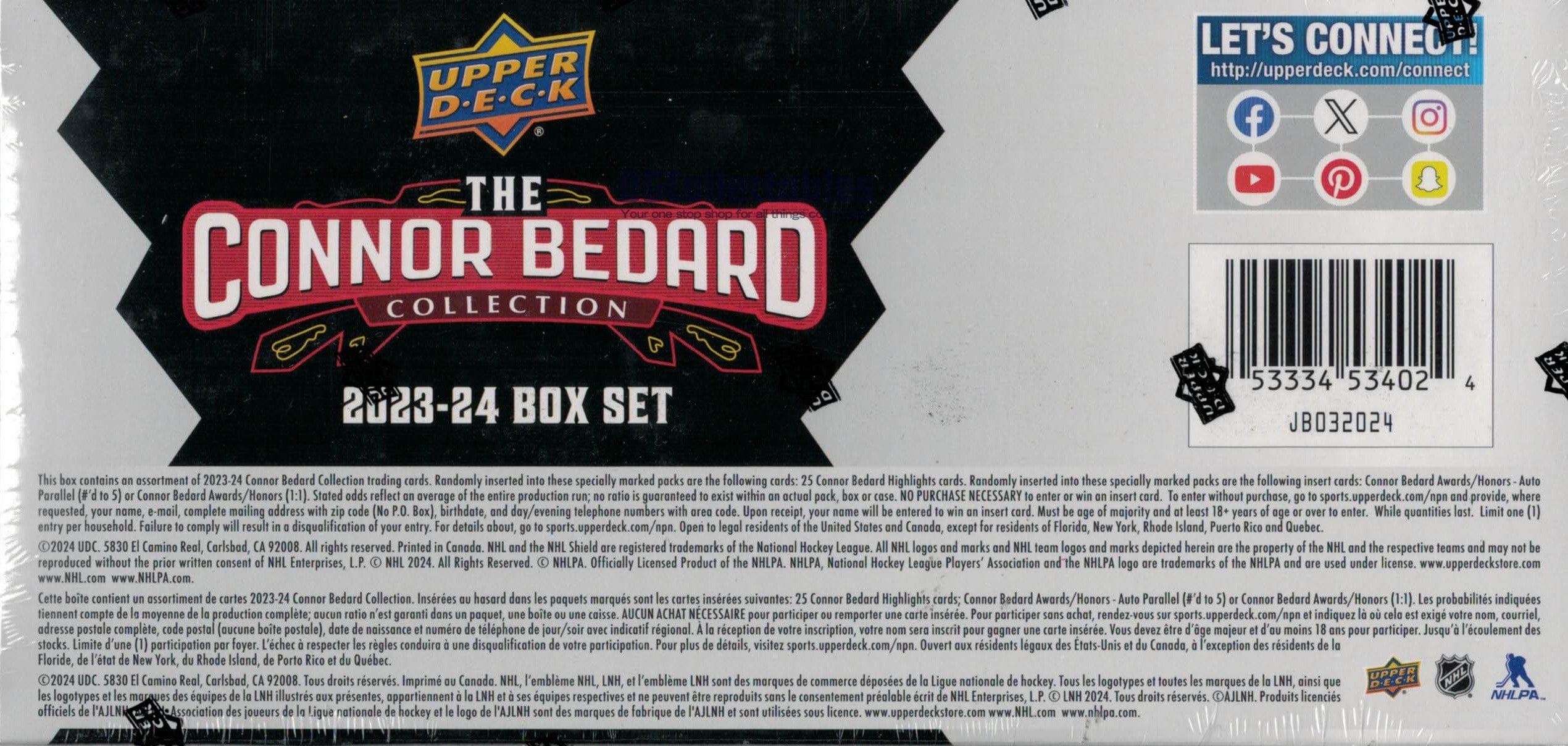 2023/24 Upper Deck Connor Bedard Collection Hockey Box (Set) |  DGCollectables