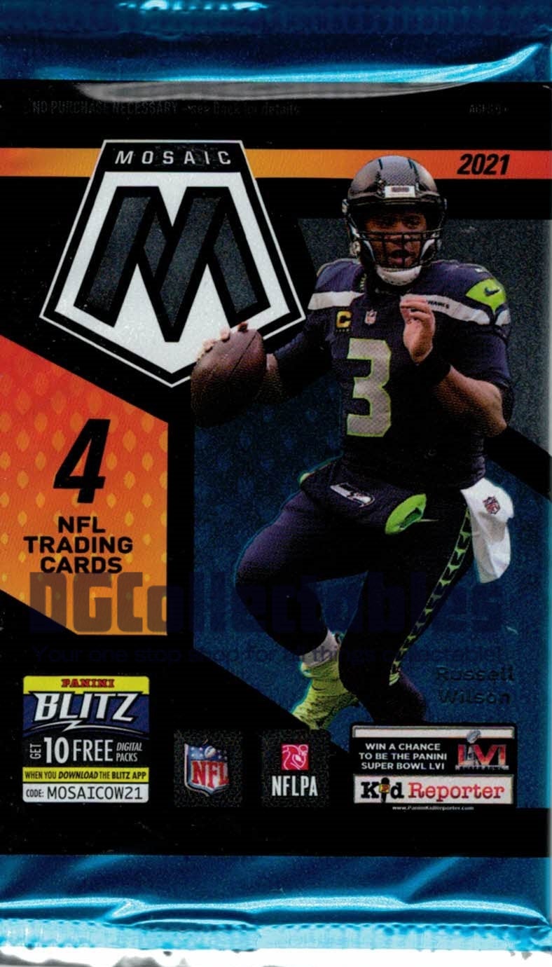 NFL Panini 2021 Mosaic Football Trading Card BLASTER Pack (4 Cards)